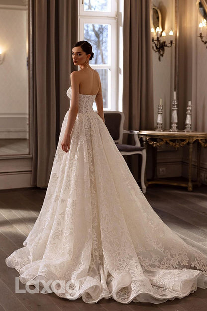12564 - Illusion Strapless Sleeveless Lace Sheer Wedding Dress