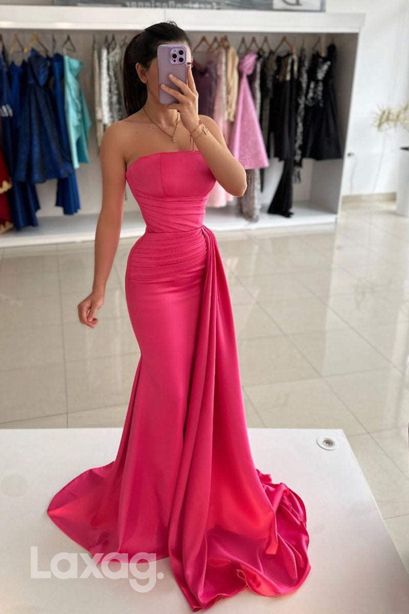 13782 - Sheath/Column Strapless Ruched Long Formal Party Dress Prom Gown