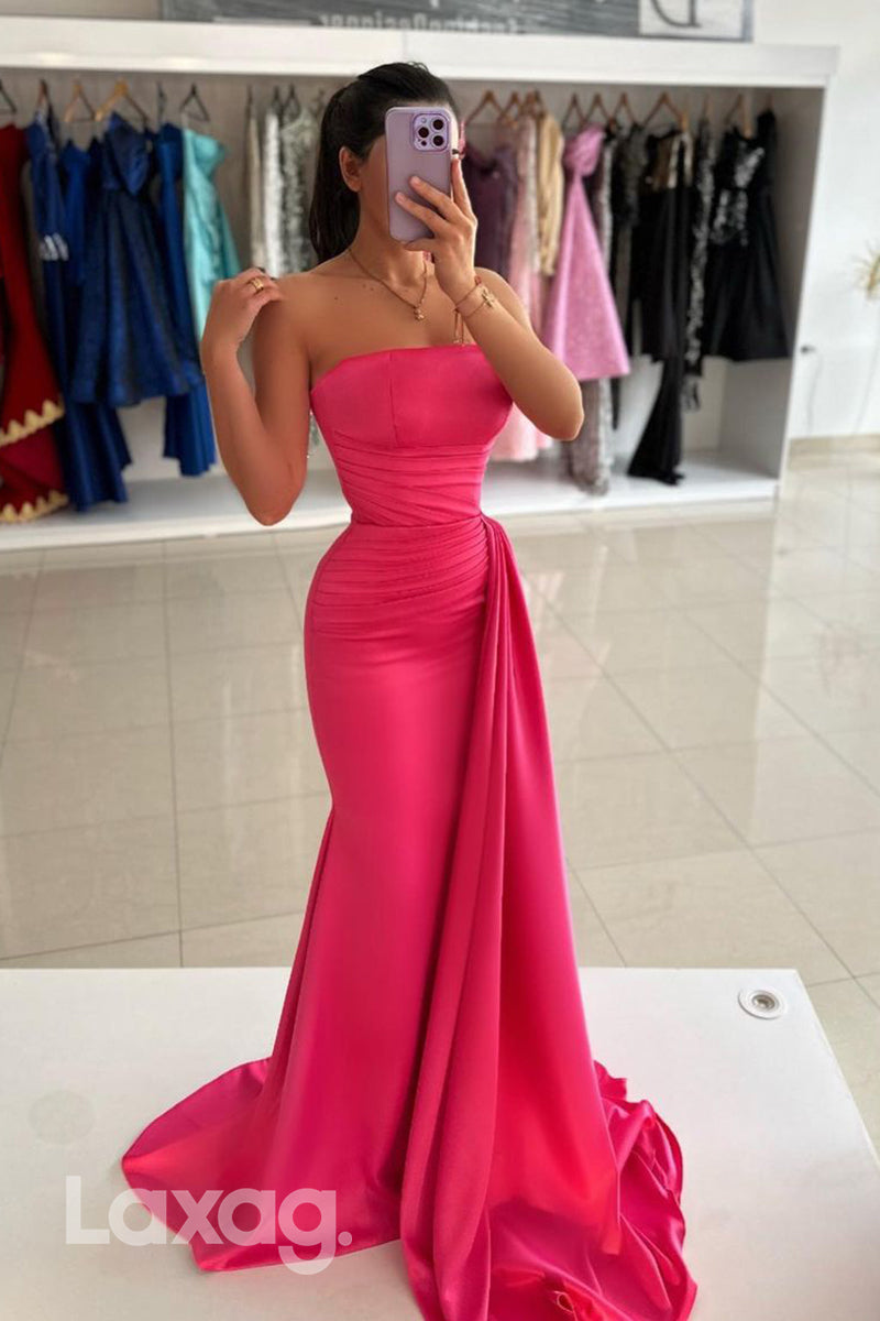 13782 - Sheath/Column Strapless Ruched Long Formal Party Dress Prom Gown