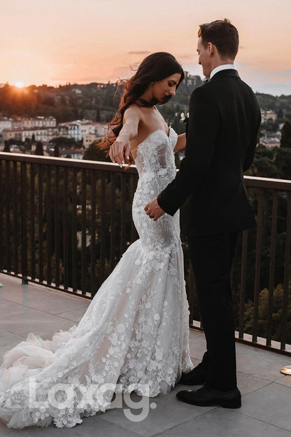 14529 - Exquisite Lace Wedding Dress Sweetheart Mermaid Bridal Gown|LAXAG