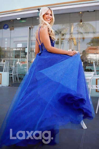 21730 - Attractive V-Neck Lace Appliques Prom Dress Detachable Train Homecoming Dress