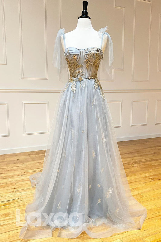 12730 - Floral Embellished Sweetheart Strap Cap Sleeve Bodice Gown